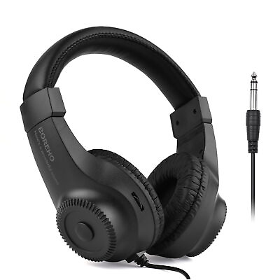 #ad Wired Stereo Monitor Headphones Over ear Headset for Recording Monitoring Black $13.15