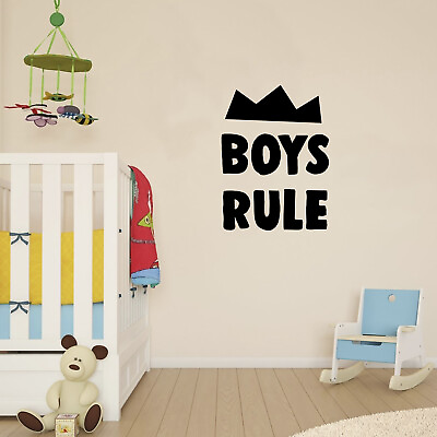 #ad Wall Decal for Boys Bedroom Boys Rule 23quot; x 17quot; Cute Art Decals for Baby N $17.24