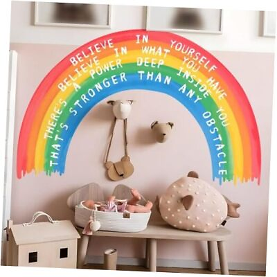 #ad Large Rainbow Wall Decals with Inspirational Quotes Peel and Stick Wall $20.32