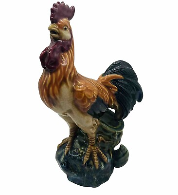 #ad Farmhouse Country Kitchen Rooster Ceramic Figurine Decor Vintage Chicken Hen 13quot; $52.00