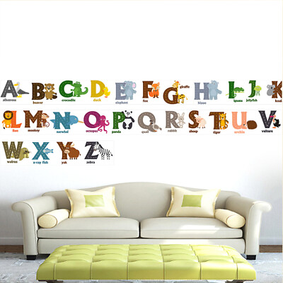 #ad Nursery Wall Mural Wall Letters Stickers ABC Kid Wall Sticker $8.27