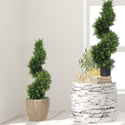 #ad 35#x27;#x27; Cedar Pine Artificial Topiary Tree Home Decor UV Indoor Outdoor Retail $56.99