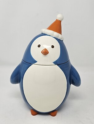 #ad Target Home BE MERRY PENGUIN Cookie Jar Christmas Winter 2008 $24.99