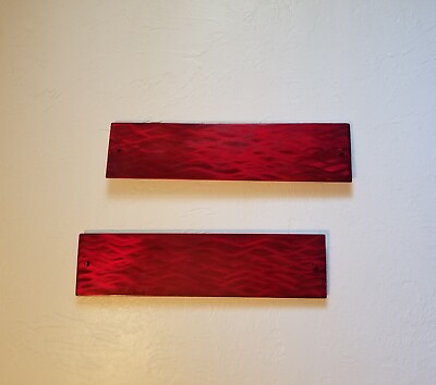#ad Modern Metal Wall Art red interior home amp; living room Decor accent abstract set $75.00