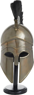 #ad Medieval Corianthen Helmet Red Plume Armor On Stand Rustic Vintage Home Decor $79.99