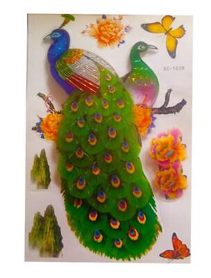 #ad Colorful Peacock Flower amp; Butterfly 7D PVC Vinyl Stickers For Wall Decoration $11.33