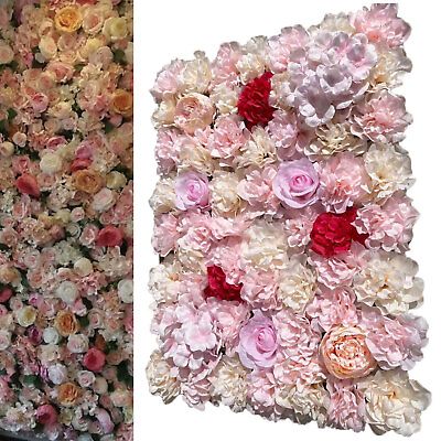 #ad Artificial Flower Wall Panel Rose Flower Wall For Wedding Stage Background Decor $151.62