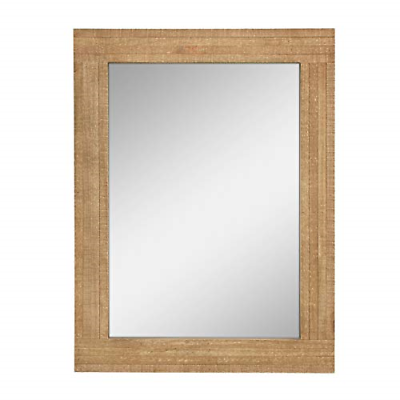 #ad Stonebriar Rustic Rectangular Natural Wood Frame Hanging Wall Mirror Farmhouse $36.92