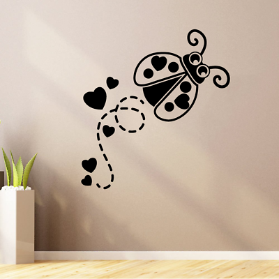 Ladybug Love Lady Bug Insect Animal Wall Art Stickers for Kids Home Room Decal $12.50