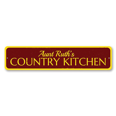 #ad #ad Country Kitchen Sign Personalized Name Sign Country Kitchen Metal Wall Decor $21.15