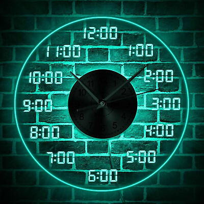 #ad Big Wall Clock Giant Design Digital Numbers LED Back light Colors Changable $55.10