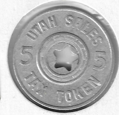 #ad STATE OF UTAH Sales Tax Token 5 Mill Mil 1 2¢ METAL Partial Cent Coin $1.95
