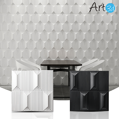 #ad Art3d 12 Pack 19.7quot;x19.7quot; PVC 3D Wall Panel 3D Textured Wall Panels $69.99