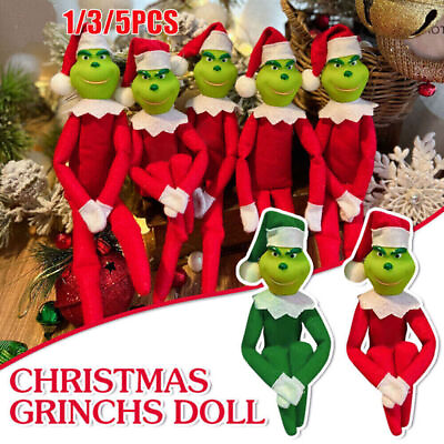 32cm Grinch On Shelf Plush Doll Toy Ornaments Christmas Tree DIY Decor Pendant $14.89