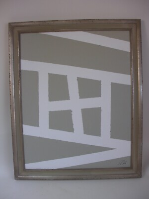 #ad Original Signed Painting Modern Art Gray Silver “The Baffling Window of Wisdomquot; $165.00