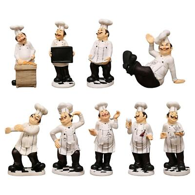 #ad #ad 1x Resin Chef Figurine Statue Ornaments Bar Restaurant Kitchen Cafe Decor $26.93