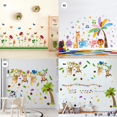#ad Cute Zoo Animal Children Kids Wall Stickers Removable Nursery Room Decor DIY Art $14.95
