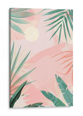 #ad Tropical Palm Leaves Sunrise Art Print Modern Home Office Decor $55.37