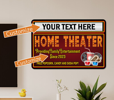 #ad Personalized Home Theater Family Sign Movie Decor Cinema Marquee 108122002118 $74.95