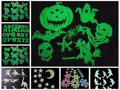 #ad 2 Sets Glow In The Dark Decorations Wall Stickers Removable Kids Various Style $3.22