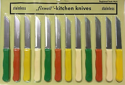 #ad FIXWELL Stainless Steel Knife Small Kitchen Vegetable Knives Assorted Set Of 12 $15.92