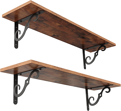 #ad Long Wall Shelves31.5 Inch Large Floating Shelves for Home Decor Set of 2 Wide $50.16