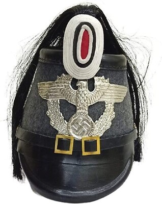 #ad Medieval Black Leather German Prussian Shako Helmet Rustic Vintage Home Decor $116.15