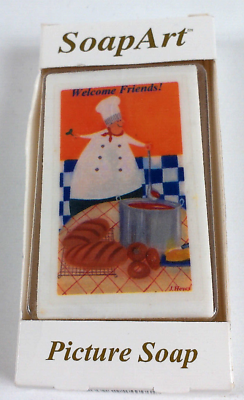 #ad Laurie Korsgaden Decorative Picture Soap Bar Art Kitchen Chef Welcome USA $12.99