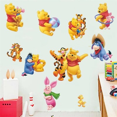 #ad Winnie The Pooh Wall Art Stickers Decal Kids Cartoon Nursery Home Decor Large $13.50