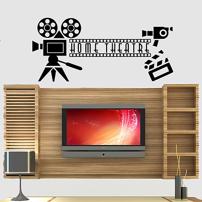 #ad Home Cinema Theatre Film Quote Wall Art Stickers Decals Vinyl Home Decor GBP 14.99