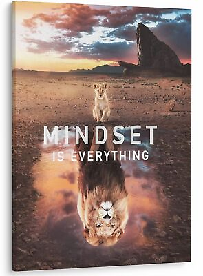 #ad Mindset Is Everything Poster Motivational Canvas Wall Art Framed Prints Zero ... $91.28