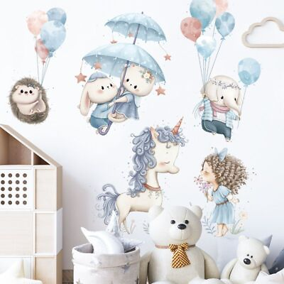 #ad Girls Flying Wall Stickers Eco Friendly Cartoon Decals Art Kids Room Home Decor $13.99