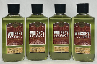 #ad NEW Bath and Body Works Whiskey Reserve 3 in 1 Body Wash 10 Oz Bottles Set Of 4 $33.55