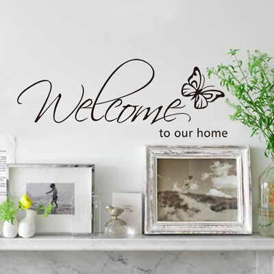 #ad #ad Wall Stickers Wallpaper Welcome Home Butterfly Home Decor Living Room Wall $6.10