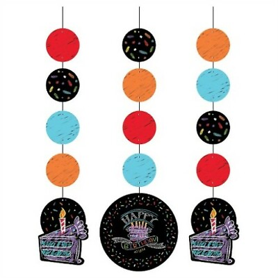 #ad Birthday Hanging Cutouts Birthday Party Decoration Party Supply Chalkboard $5.00