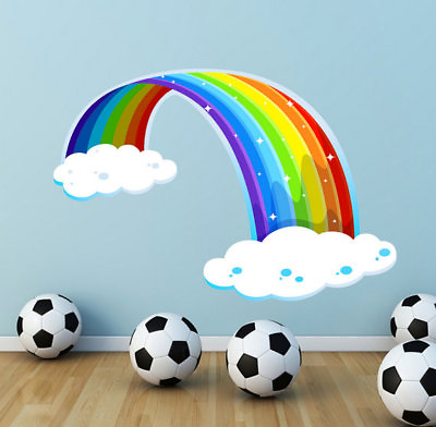 #ad Rainbow Clouds Wall Decals Wall Art Sticker Decal Mural Graphic Nursery WSD60 $40.49
