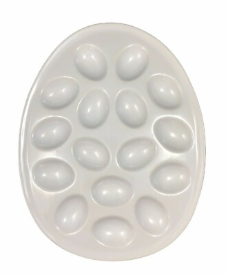 #ad Target Home White Porcelain Egg Platter Plate 10.6quot; W x 13.7quot; L $11.87