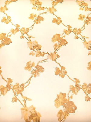 #ad Vintage Wallpaper Diamond Trellis Pattern Vines Honey amp; Golden Color by Motif $39.00