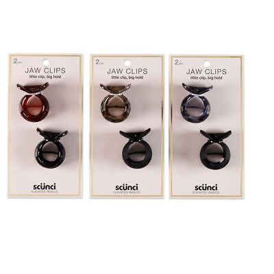 #ad Scunci Elevated Basics Jaw Clips Assorted Colors 2 Piece $6.95