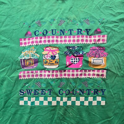 #ad #ad quot;Country Sweet Countryquot; Vintage Green T Shirt Short Sleeve Adult Women#x27;s Size XL $8.00