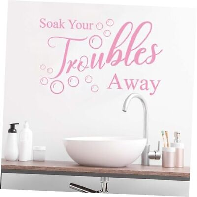 #ad Bathroom Wall Decal Stickers Soak Your Troubles Away Quotes Stickers DIY $12.36