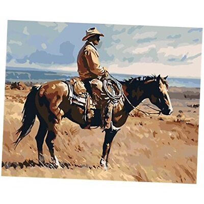 #ad #ad DIY Canvas Painting Gift Grazing Cowboy Paint by Numbers DIY Acrylic Painting $17.05