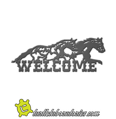 #ad Decorative Welcome Running Horses Metal Wall Sculpture Art Hanging Home $45.00