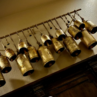 #ad Harmony Cow Bell Set of 15 Christmas Bells Vintage Lucky Giant Rustic Decoration $152.25