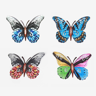 #ad Metal Butterfly Wall Decor Outdoor Colorful Garden Wall Sculptures Indoor or Ou $22.37