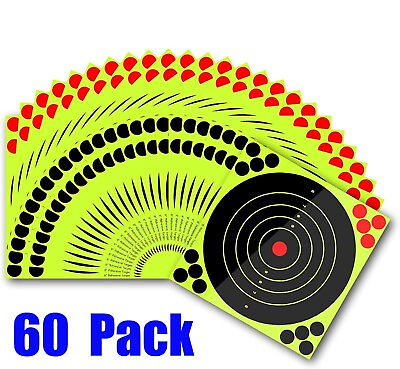 #ad 60 Pack 8quot; Shooting Targets Splatter Gun Rifle Paper Target Practice Exercise $16.15
