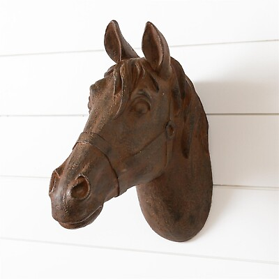 #ad New Primitive Farmhouse Rustic BROWN HORSE HEAD WALL HANGING Figure 15quot; $79.99