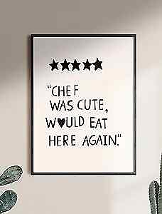 #ad #ad Kitchen Wall Art Decor 12X16 Canvas Trendy Large Chef 12x16 Black Cute Chef $24.20