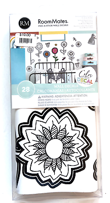 #ad Flower Wall Decals *Easy Peel and Stick *DYI Color Yourself *by RoomMates *NEW $8.00