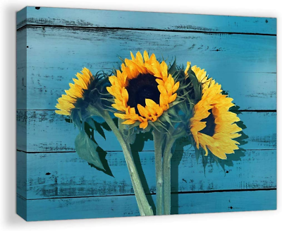 #ad Rustic Bathroom Decor for the Home Country Wall Art for Bedroom Sunflower Themed $26.22